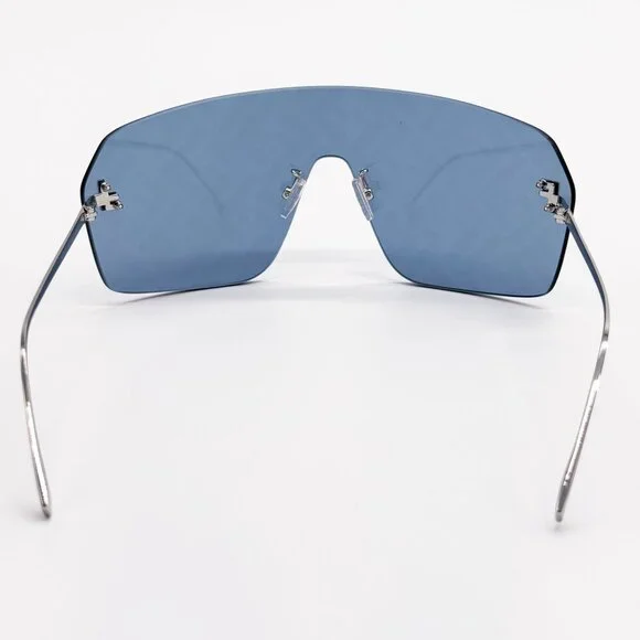 NEW FENDI BLUE SHIELD SUNGLASSES, FENDI FE4121US 16V NEW FE4121US 16V BLUE SILVER UNISEX SHIELD SUNGLASSES FENDI  main image 2